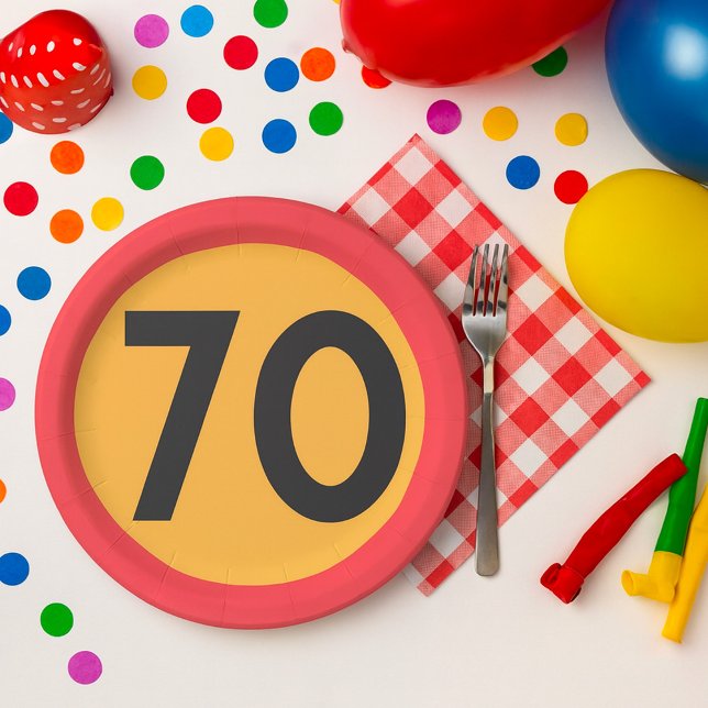 70 Speed Limit Road Traffic Sign Paper Plates (Creator Uploaded)