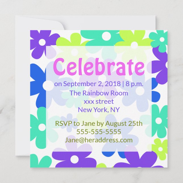 70 & still groovy! Baby Boomer Birthday Invitation (Back)