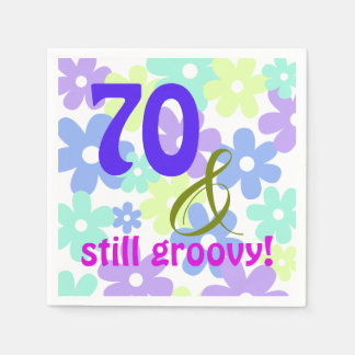 70 & still groovy! Birthday Paper Cocktail Napkin