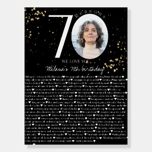 70 Things We Love About You Gold Black Board