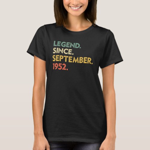 70 Year Old  70th Bday Men Legend Since August 195 T_Shirt