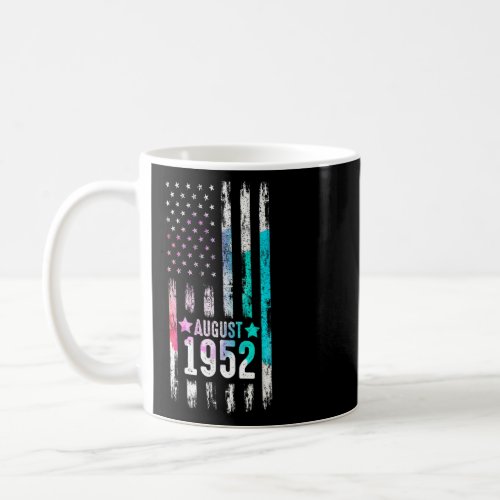 70 Year Old August 1952 American Flag 70th Birthda Coffee Mug