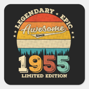 70 Year Old Bday 1955 Awesome 70th Birthday Gift Square Sticker