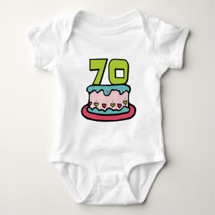 70 Year Old Birthday Cake Baby Bodysuit