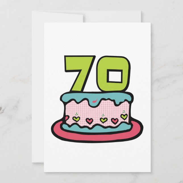 70 Year Old Birthday Cake Card (Front)