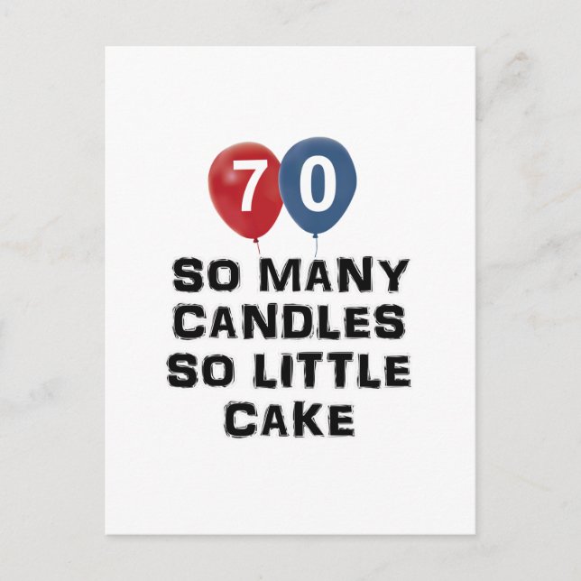 70 year old candle designs postcard (Front)