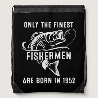 70 Year Old Fishing Fisherman 1952 70 th Birthday Drawstring Bag