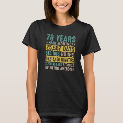 70 Year Old Gifts Vintage Awesome 70th Birthday Co T_Shirt