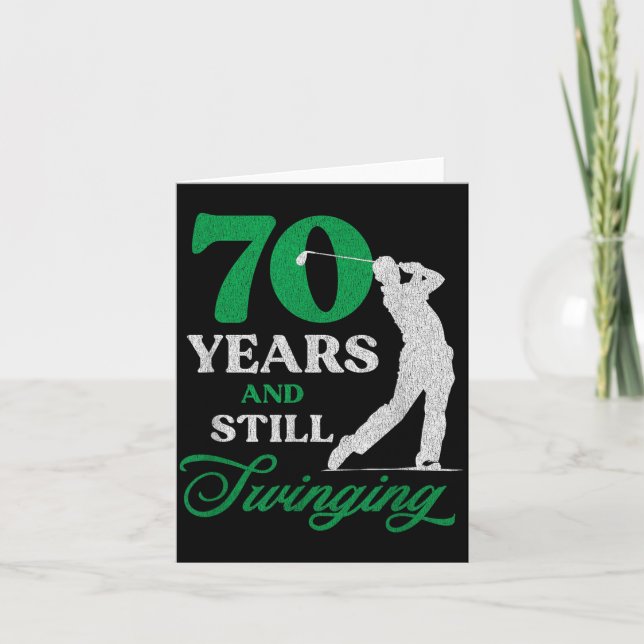 70 Year Old Golfer_ Golfing Quote Golf 70th Card (Front)
