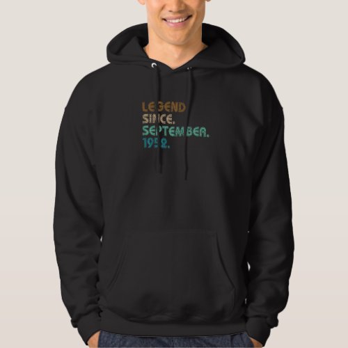70 Year Old  Legend Since September 1952 70th Birt Hoodie