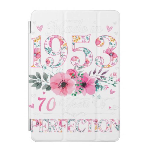 70 Year Old Made In 1953 Floral 70th Birthday Gift iPad Mini Cover