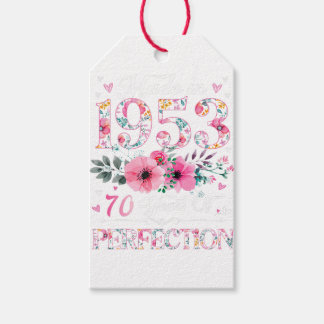 70 Year Old Made In 1953 Floral 70th Birthday Gift Tags