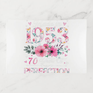 70 Year Old Made In 1953 Floral 70th Birthday Gift Trinket Tray