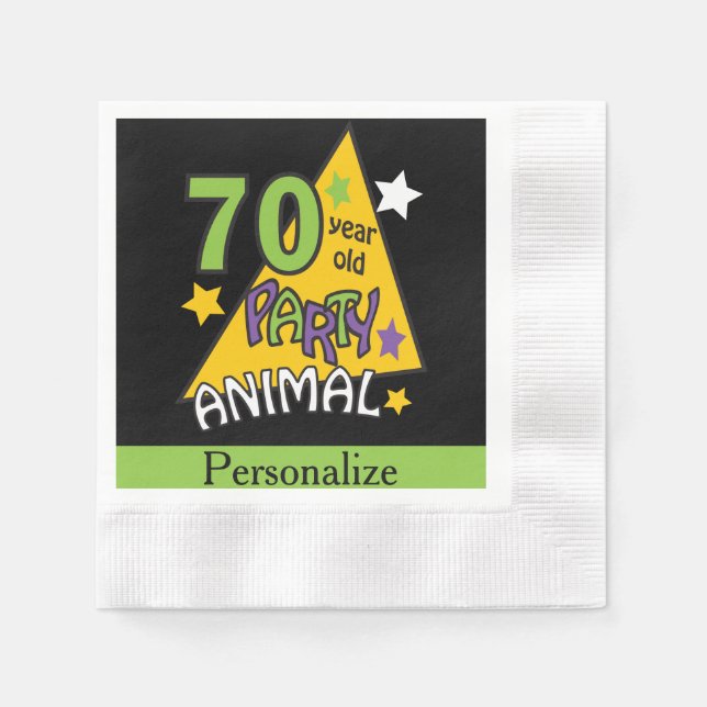 70 Year Old Party Animal | 70th Birthday Paper Napkins (Front)