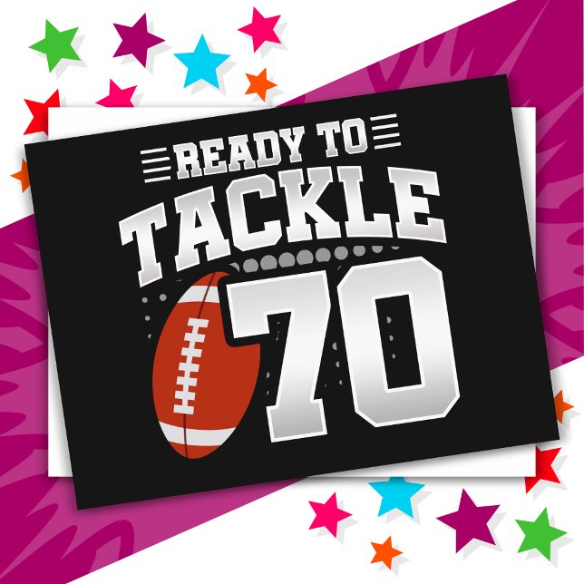 70 Year Old Tackle Football Party 70th Birthday Postcard (Creator Uploaded)