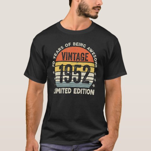 70 Year Old Vintage 1952   70th Classic T_Shirt