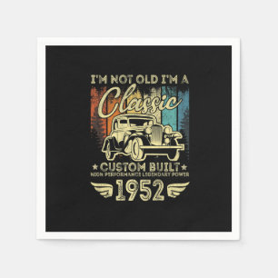 70 Year Old Vintage 1952 Classic Car 70th Birthday Napkins