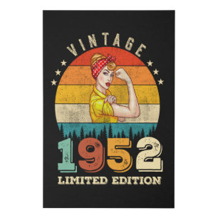 70 Year Old Women Bday 1952 Vintage 70th Birthday Faux Canvas Print
