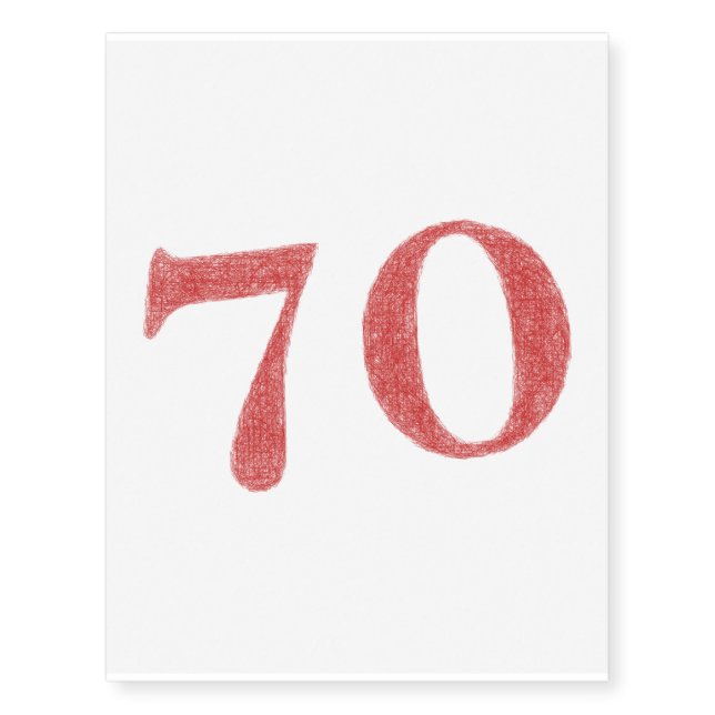 70 years anniversary temporary tattoos (Front)