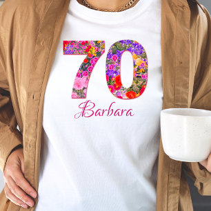 70 years birthday floral guest of honor t-shirt