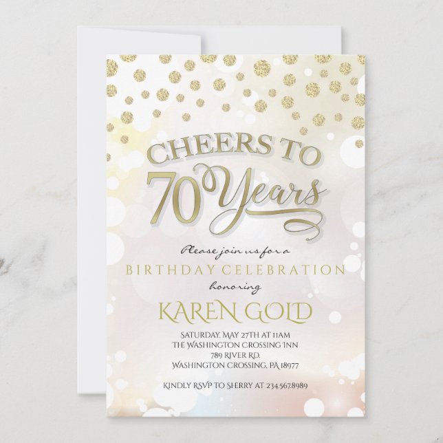 70 Year's Birthday Invitation (Front)
