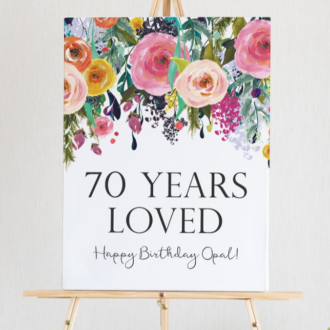 70 Years Loved Printable - 70th Birthday Sign - 70 (Creator Uploaded)