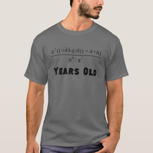 70 Years Old Algebra Equation Funny 70Th Birthday T_Shirt