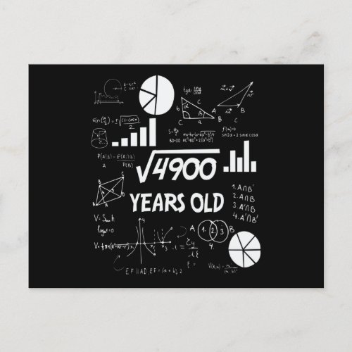 70 Years Old Bday Math Teacher 70th Birthday Gift Postcard