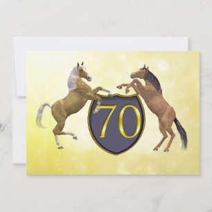 70 years old birthday party rearing horses invitation