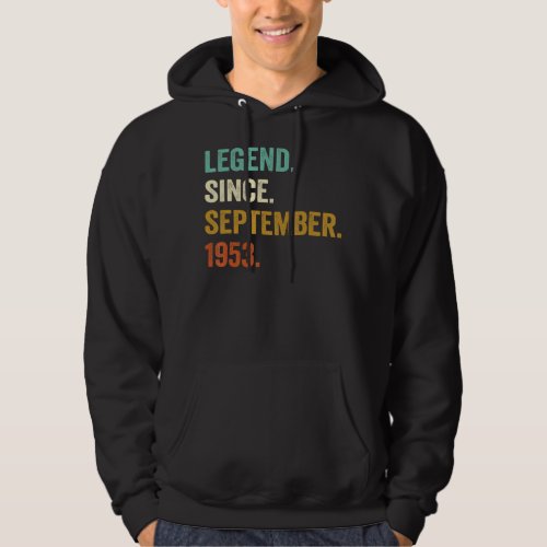70 Years Old Gifts 70th Bday Men Legend Since Sept Hoodie