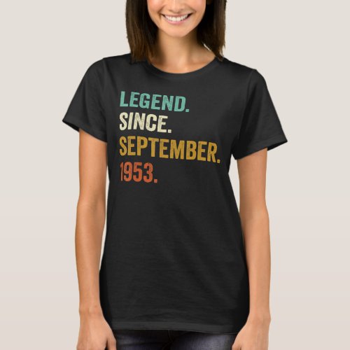 70 Years Old Gifts 70th Bday Men Legend Since Sept T_Shirt