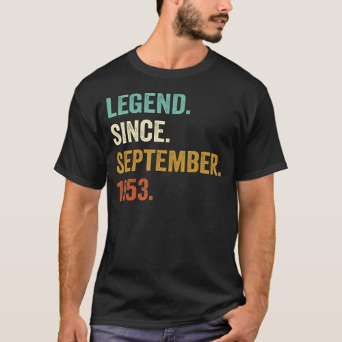 70 Years Old Gifts 70th Bday Men Legend Since Sept T_Shirt