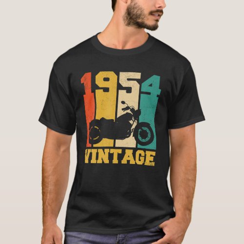 70 Years Old Gifts Vintage 1954 Motorcycle 70th T_Shirt