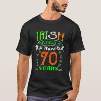 70 Years Old Irish Birthday Gifts Ireland Flag Pat T-Shirt