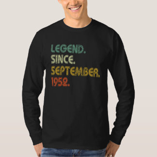 70 Years Old  Legend Since September 1952 70th Bir T-Shirt