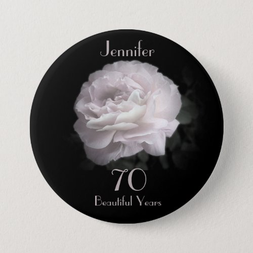 70 Years Old Pale Pink Rose Button Pin
