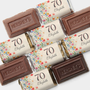 70 Years Party Elegant Flower Floral 70th Birthday Hershey's Miniatures