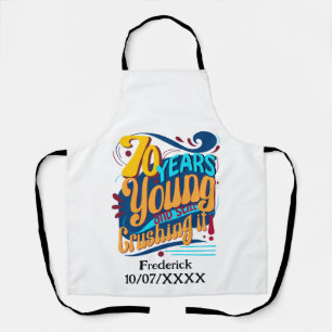 70 Years Still Crushing It, Vintage Birthday Retro Apron