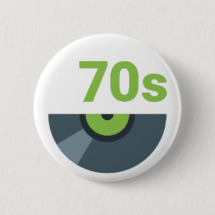 70s 1970's Rock Record Music Button