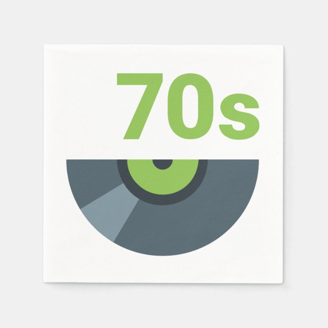 70s 1970's Rock Record Music Napkins (Front)