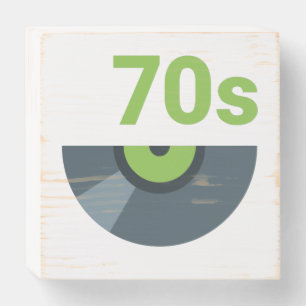 70s 1970's Rock Record Music Wooden Box Sign