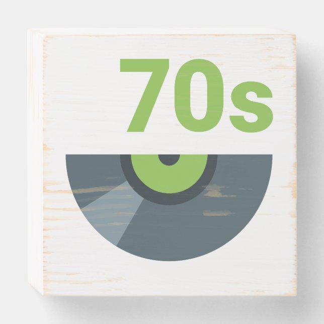70s 1970's Rock Record Music Wooden Box Sign (Front Horizontal)