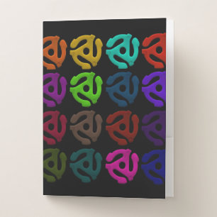 70s 45 Vinyl Plastic Insert Record Pattern Pocket Folder