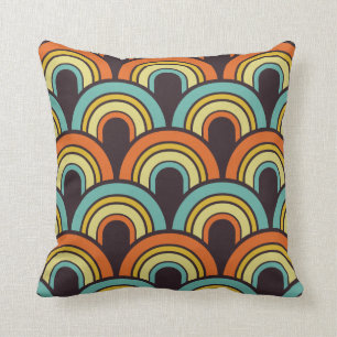70s 60s color scheme retro pattern pillow