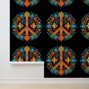 70s 60s Peace Sign Colorful Wallpaper