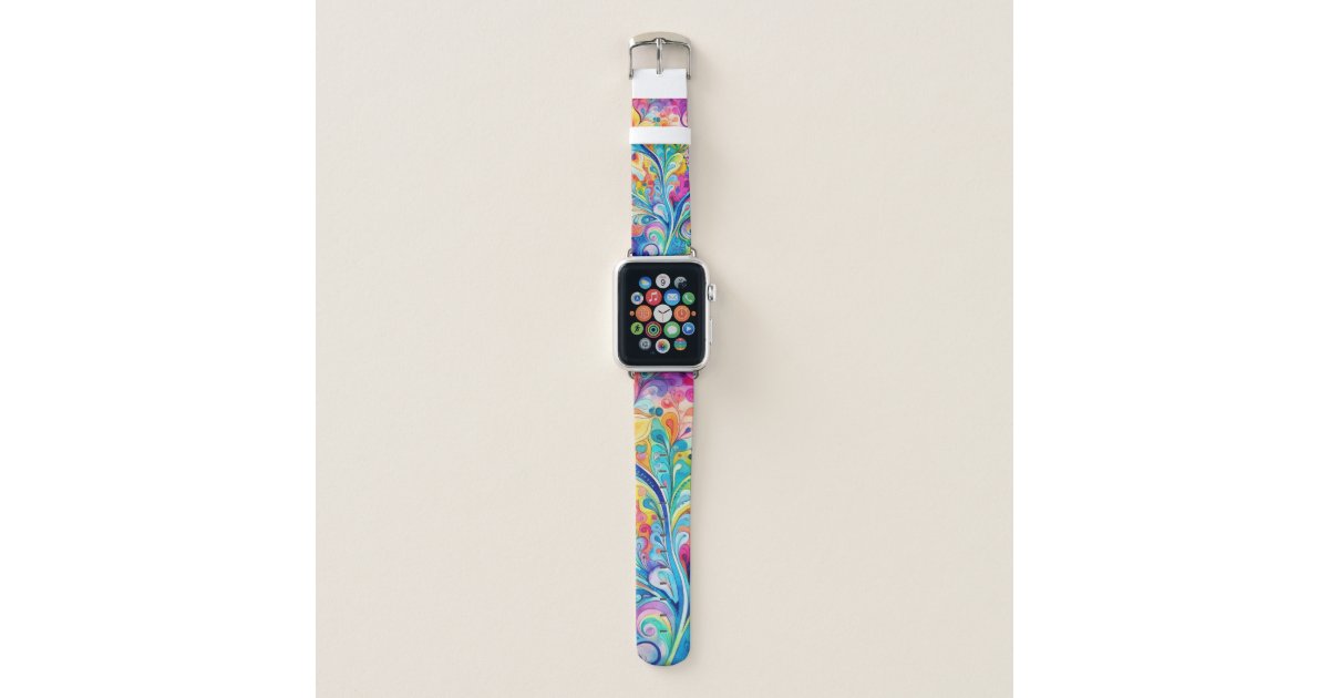 70s 60s Psychedelic Hippy Retro Hip Apple Watch Band | Zazzle