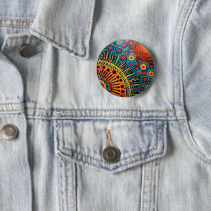 70s 60s Psychedelic Hippy Retro Hip Button