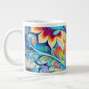 70s 60s Psychedelic Hippy Retro Hip Giant Coffee Mug