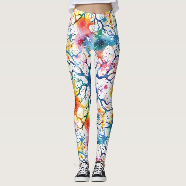 70s 60s Psychedelic Hippy Retro Hip Leggings (Front)