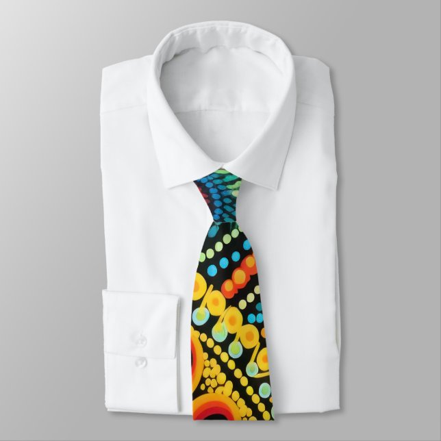 70s 60s Psychedelic Hippy Retro Hip Neck Tie (Tied)